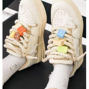 White Kaalixto Sneakers - Y2K Fashion Footwear