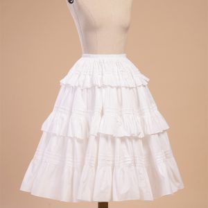 White Lace Shirt with Ruffle Skirt - Y2K Clothing