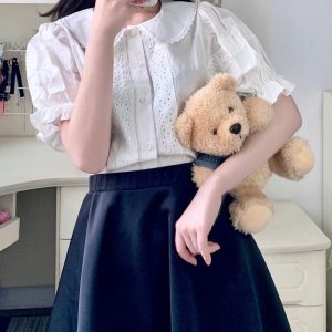 White Lolita Blouse - Y2K Summer Fashion