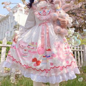 White Lolita Dress - Kawaii JSK Women's Fashion