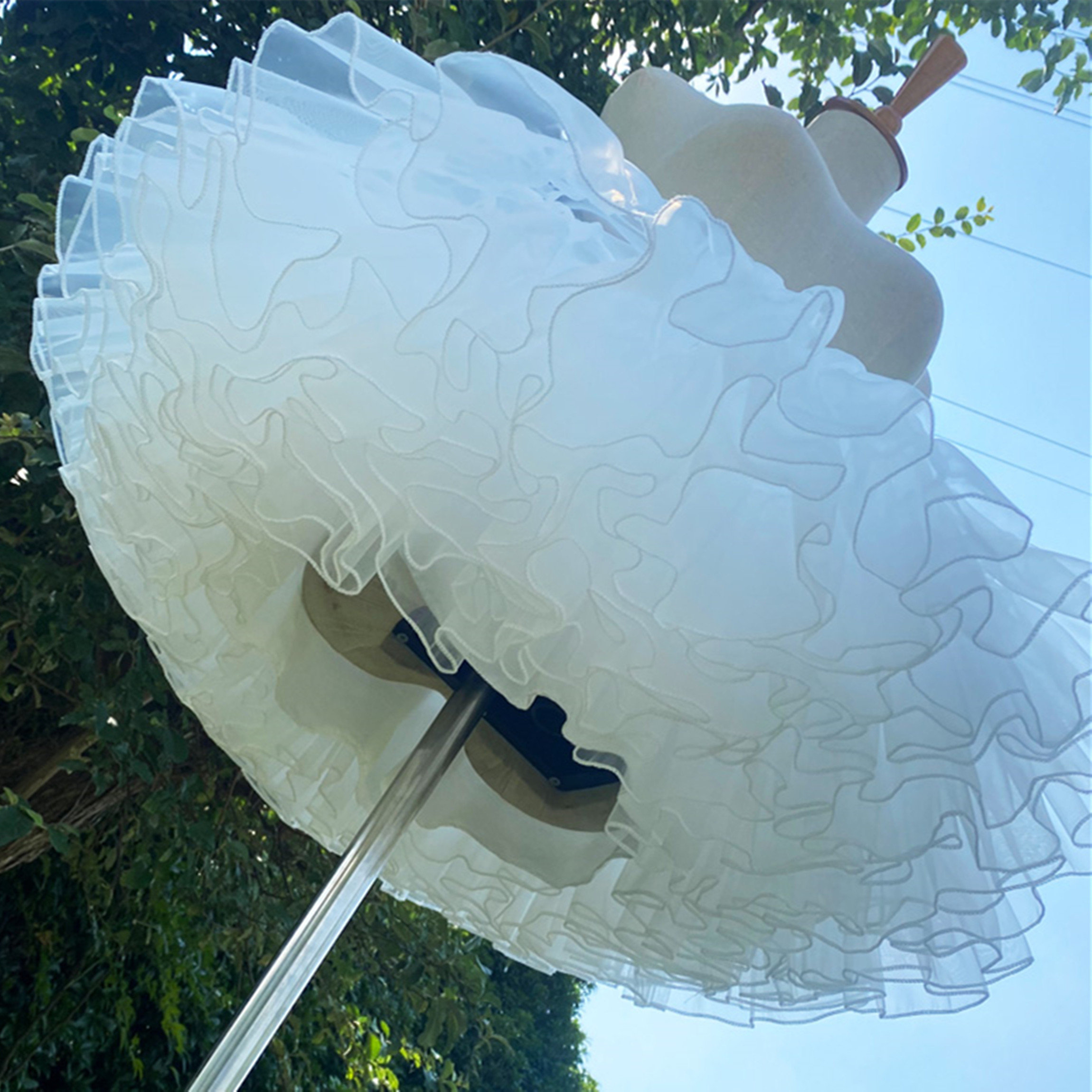 White Lolita Fluffy Petticoat for Y2K Clothing