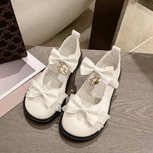 White Lolita Shoes - Y2K JK Style