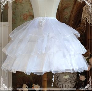 White Lotus Leaf Fluffy Lining Skirt - Y2K Clothing