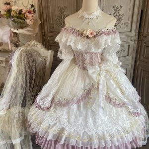 White Off-shoulder Lace Prom Princess Party Costume Dress