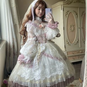 White Off-shoulder Lace Prom Princess Party Costume Dress