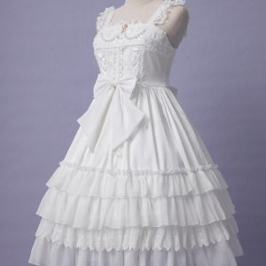 White Sleeveless Y2K Princess Lolita Dress