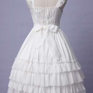 White Sleeveless Y2K Princess Lolita Dress