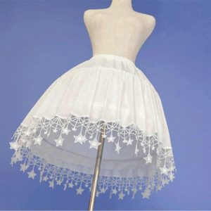 White Star Fluffy Petticoat - Y2K Clothing Fashion