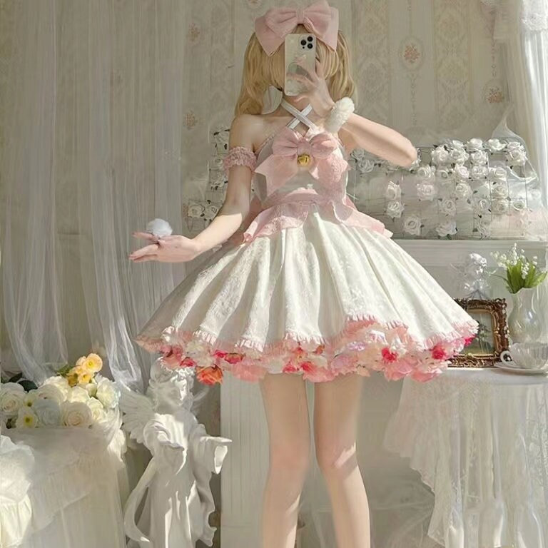 White Sweet Bow Lolita Dress - Y2K Clothing