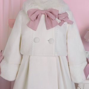 White Wool Coat for Y2K Fashion