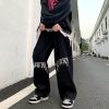 White/Black Baggy Jeans - Y2K Streetwear Fashion