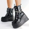 Women's Handmade Metal Punk Rock Platform Boots