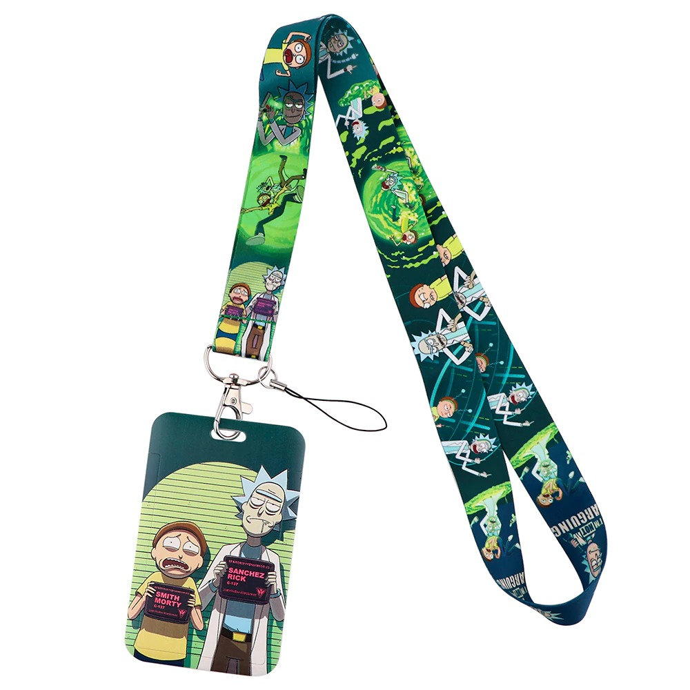 Y2K Anime Pickle Rick Lanyard Neck Strap