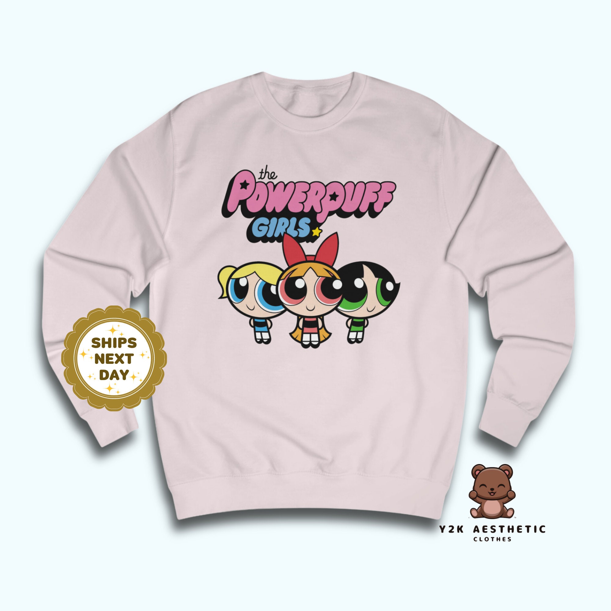 Y2K Anime Sweatshirt with Powerpuff Girls Design