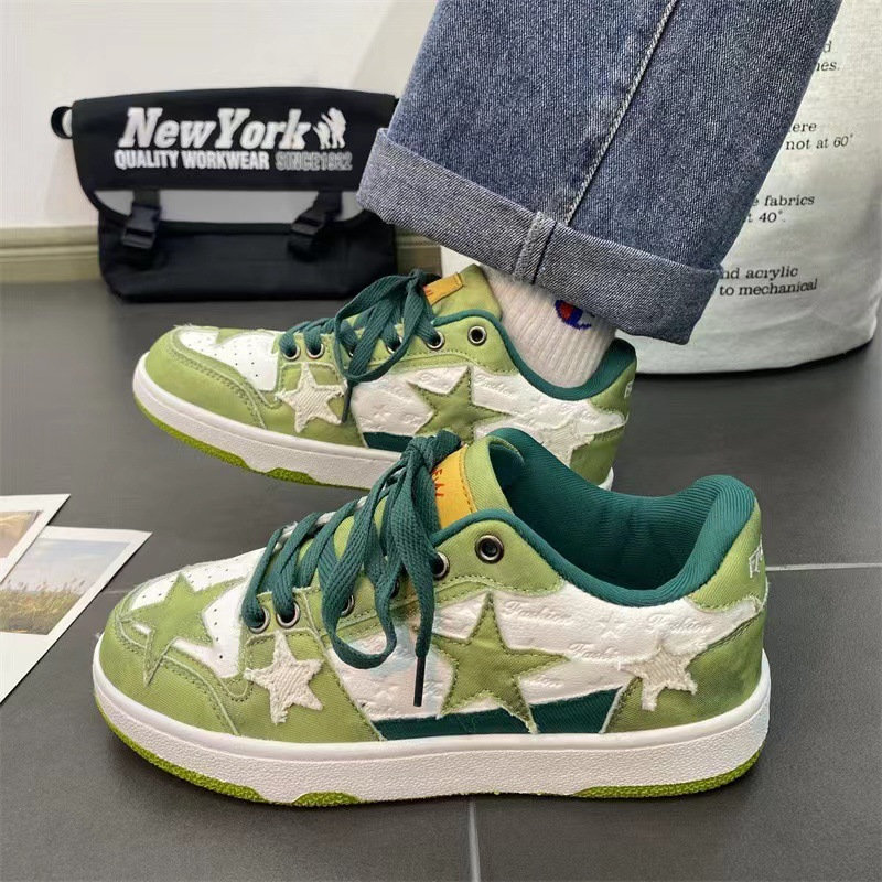 Y2K Bapesta Green Platform Shoes