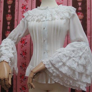 Y2K Big Puff Sleeve White Lolita Shirt