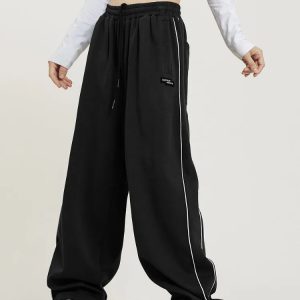 Y2K Black/Blue Striped Baggy Sweatpants