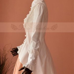 Y2K Black/White Cotton Lolita Ruffle Shirt