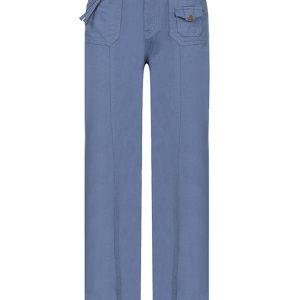 Y2K Blue Jeans Streetwear - Low Rise Denim Pants