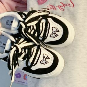 Y2K Bow Sneakers - New Platform Harajuku Kawaii Shoes for Unisex Adults