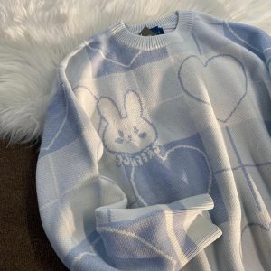 Y2K Bunny Heart Sweater | Multiple Colours