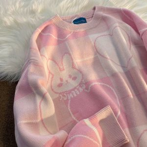 Y2K Bunny Heart Sweater | Multiple Colours