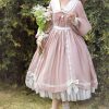 Y2K Bunny Lolita Puff Sleeve Ruffle Babydoll Princess Costume Dress