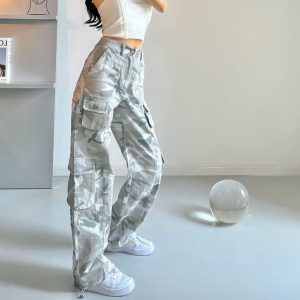 Y2K Camouflage Cargo Pants for Women - Streetwear Fashion
