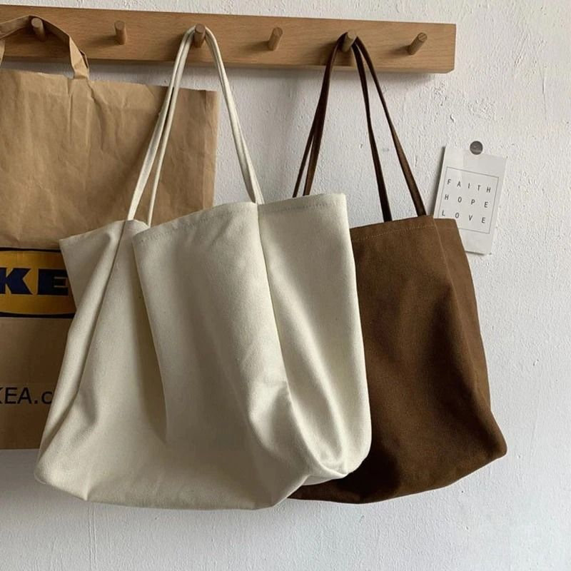 Y2K Canvas Crossbody Bag - Aesthetic Boho Handbag