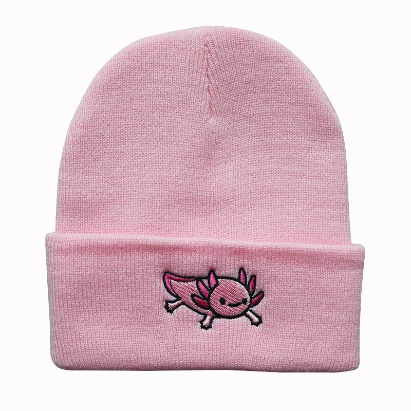 Y2K Cartoon Axolotl Beanie Hat