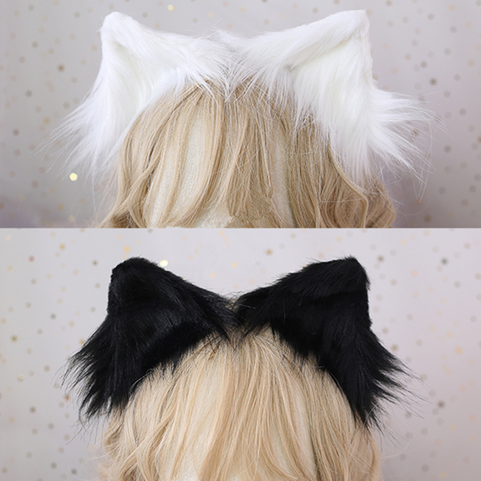Y2K Cat Ear Faux Fur Headband - Costume Accessory