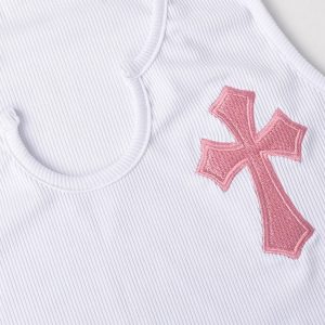 Y2K Christian Mini Dress - Solid White Sleeveless