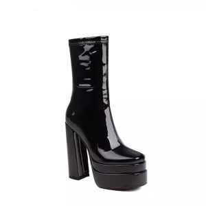 Y2K Chunky Platform Boots - Black Lolita Gothic Punk Shoes