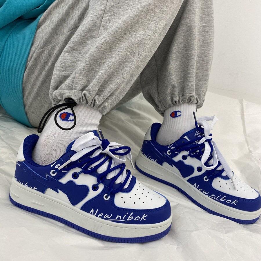 Y2K Clothing Blue Shooting Heart Bape Sneakers