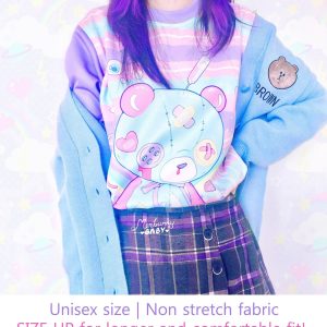 Y2K Clothing: Cute Kawaii Rainbow Bear Unisex Sweatshirt