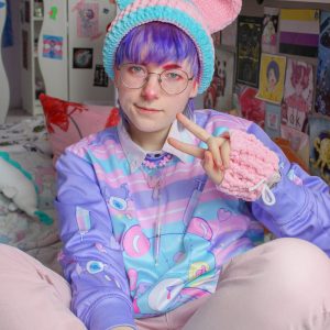 Y2K Clothing: Cute Kawaii Rainbow Bear Unisex Sweatshirt