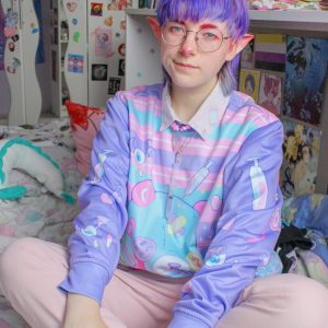 Y2K Clothing: Cute Kawaii Rainbow Bear Unisex Sweatshirt