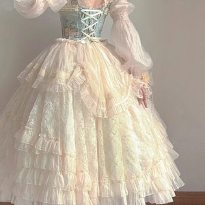 Y2K Clothing: Elegant Princess Dress for Flower Wedding