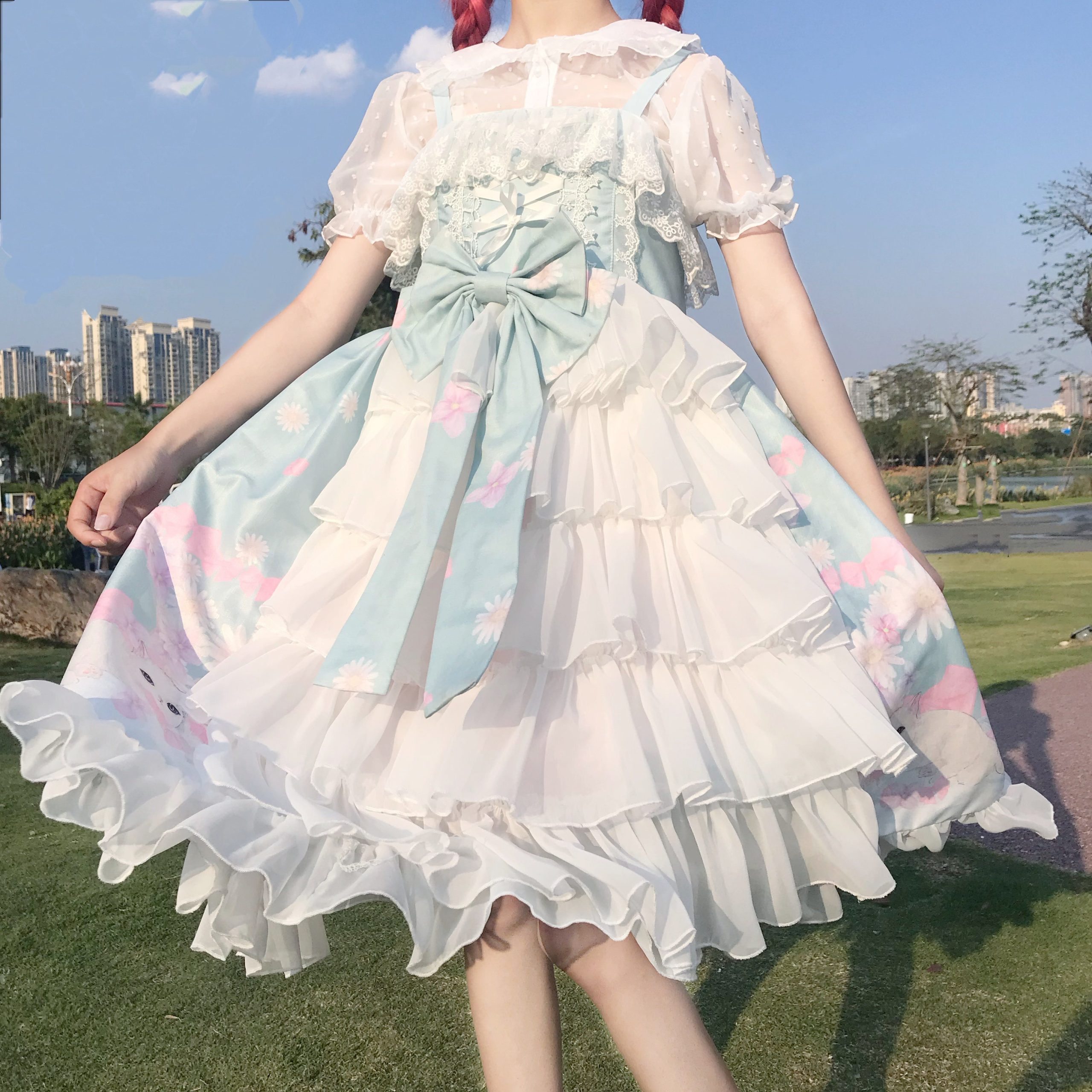 Y2K Clothing Fashion - Cute White Cat Lolita Dress