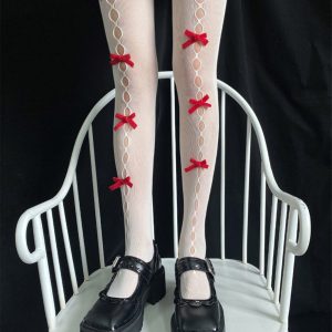 Y2K Clothing Hollow Lace Pantyhose