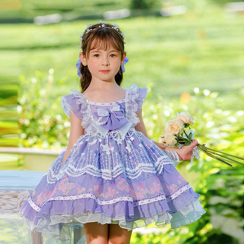 Y2K Clothing: Purple Lolita Princess Dress with Fluffy Skirt