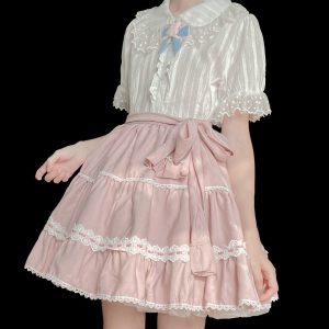 Y2K Clothing: Short Sleeve Lolita Blouse