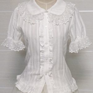 Y2K Clothing: Short Sleeve Lolita Blouse