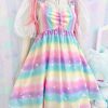 Y2K Clothing: Sweet Yume Kawaii Ruffle Strap Chiffon Dress