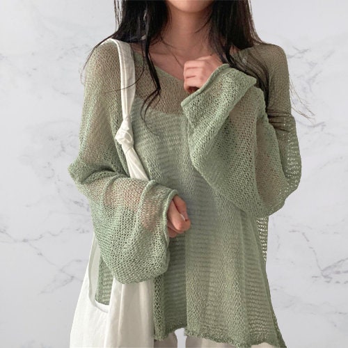 Y2K Crochet Knit Pullover Top - Hollow Out & Distressed, Fairycore Grunge Style
