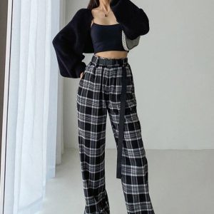 Y2K Cropped Knitted Cardigan Sweater