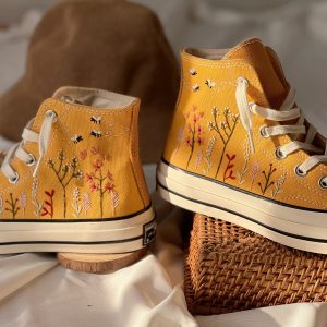 Y2K Embroidered Converse - Floral Design