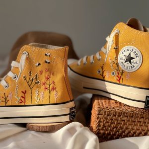 Y2K Embroidered Converse - Floral Design