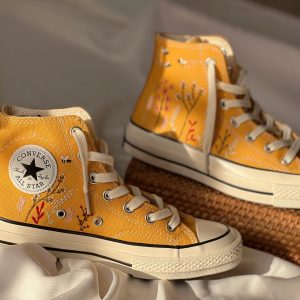 Y2K Embroidered Converse - Floral Design