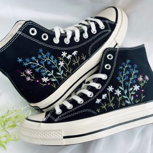 Y2K Embroidered Floral Converse High Tops